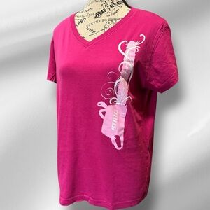Stihl Fuchsia V-Neck Women's Tee